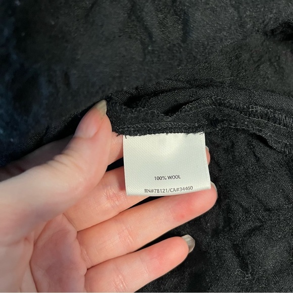 Eileen Fisher Jacket Women's  Black Wool Crinkle Texture Open Front Size-PP XS - Picture 6 of 6